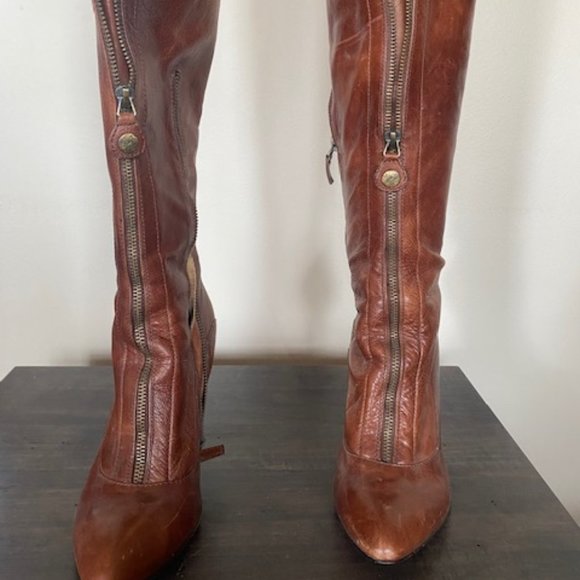 Vero Cuoio, High heel, Zipper detail Tall boots, size EURO 38.5, US 8 - Picture 1 of 5